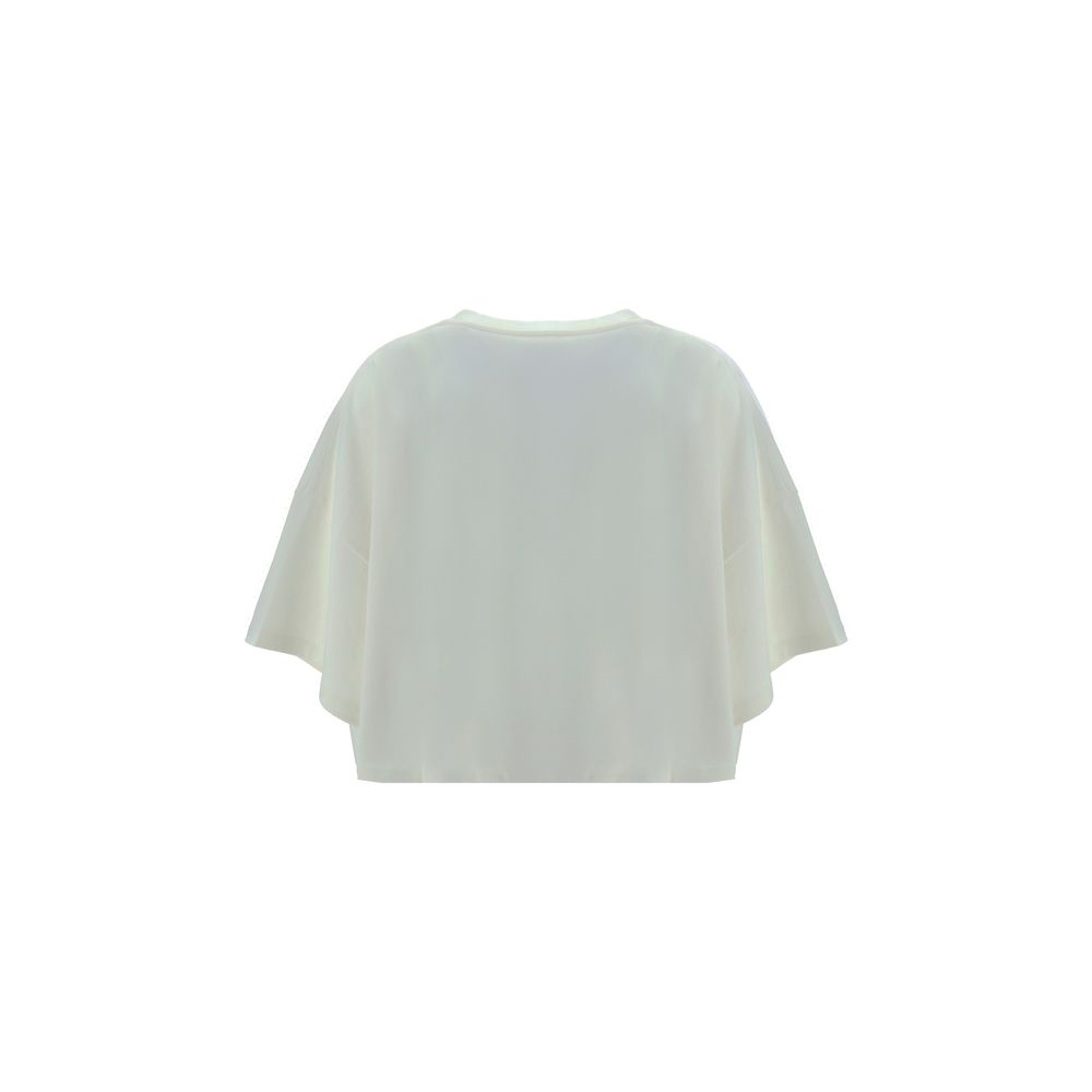 Chloé White Cotton Cropped T-Shirt - Effortless Elegance Redefined