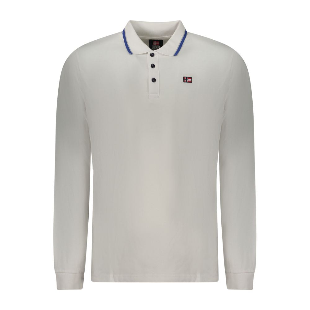 Norway 1963 White Cotton Long-Sleeved Polo Shirt