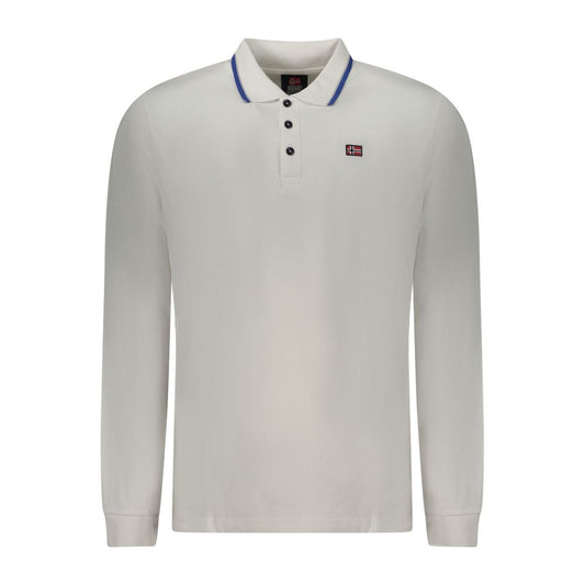 Norway 1963 White Cotton Long-Sleeved Polo Shirt