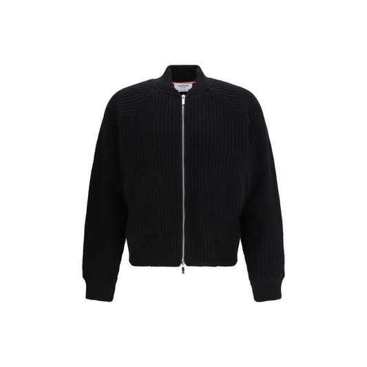 Thom Browne Black Wool Bomber Jacket