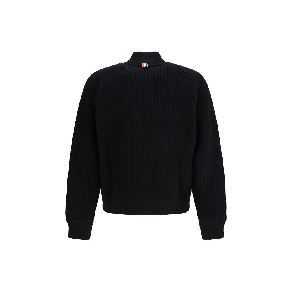 Thom Browne Black Wool Bomber Jacket