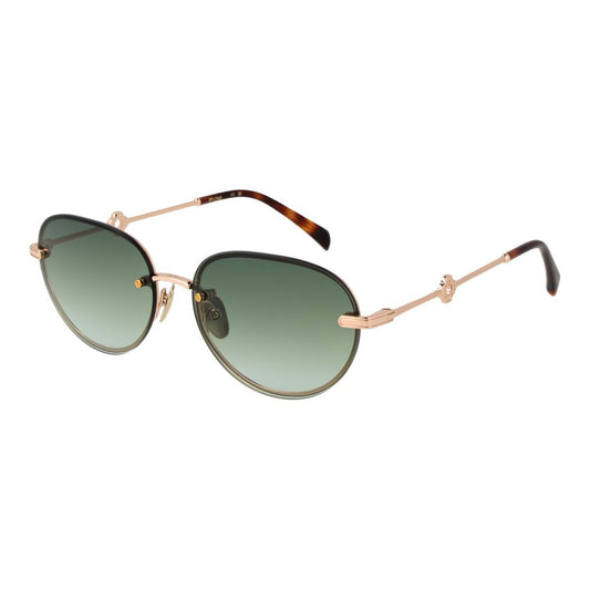 Maje Women's Gold Oval Sunglasses with Green Gradient Lenses