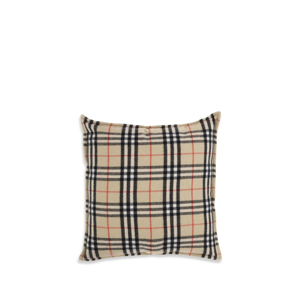 Burberry Beige Check Wool Cushion