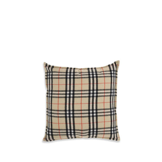 Burberry Beige Check Wool Cushion