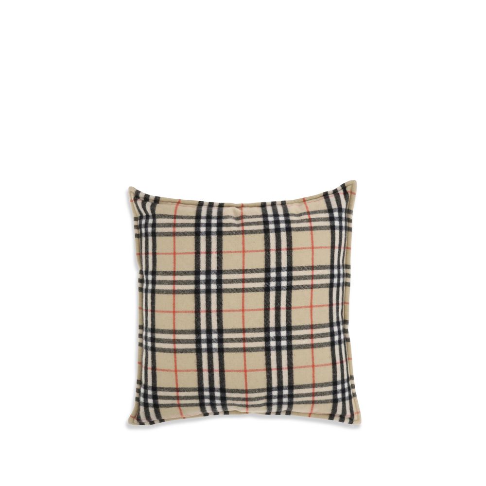 Burberry Beige Check Wool Cushion