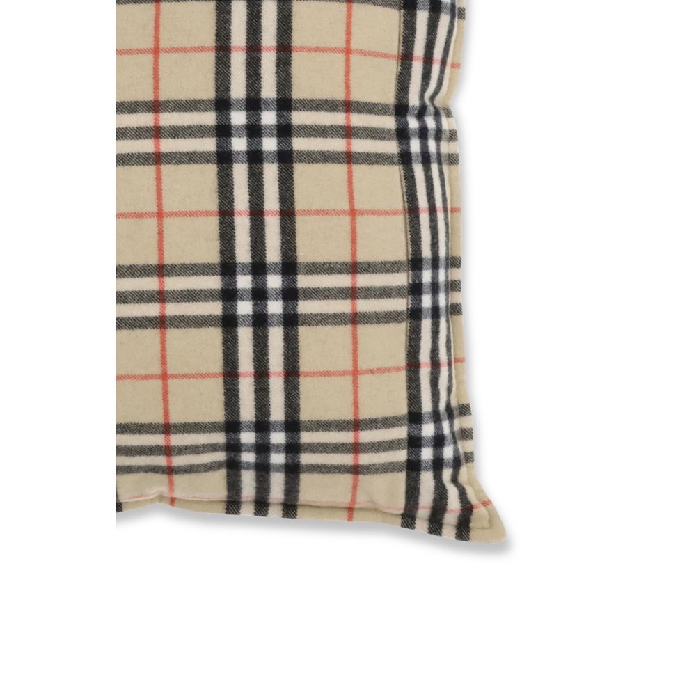 Burberry Beige Check Wool Cushion