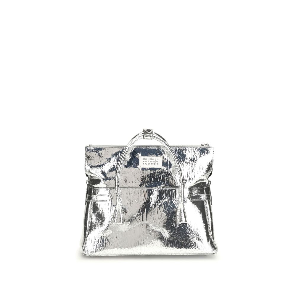 Maison Margiela Silver Calf Leather Bos Taurus Handbag