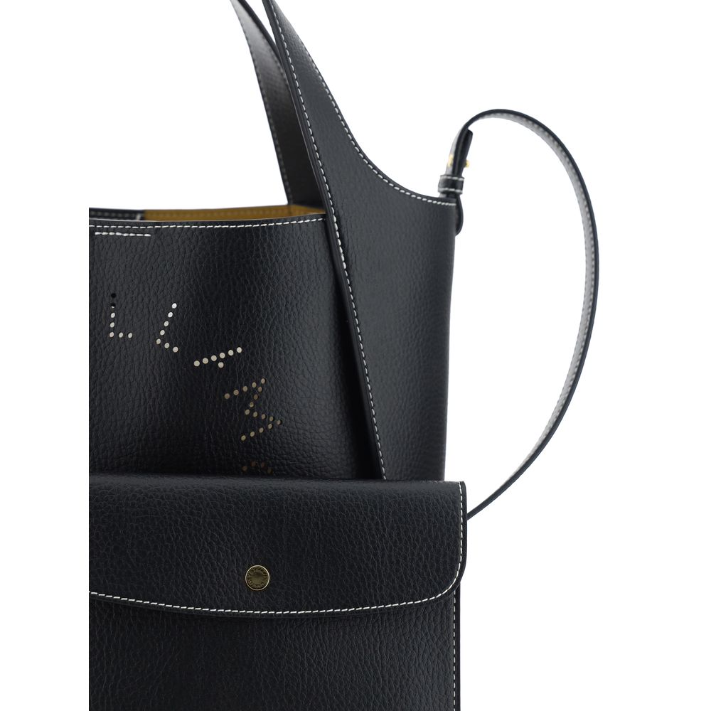 Stella McCartney Black Logo Grainy Alter Mat Crossbody Bag