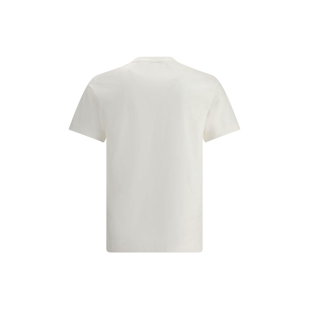 Burberry White Cotton T-Shirt with Logo Patch