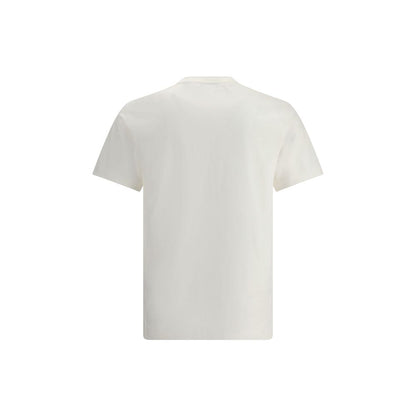 Burberry White Cotton T-Shirt with Logo Patch