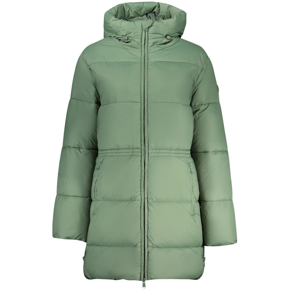North Sails Green Polyester Long Pattern Padded Jacket