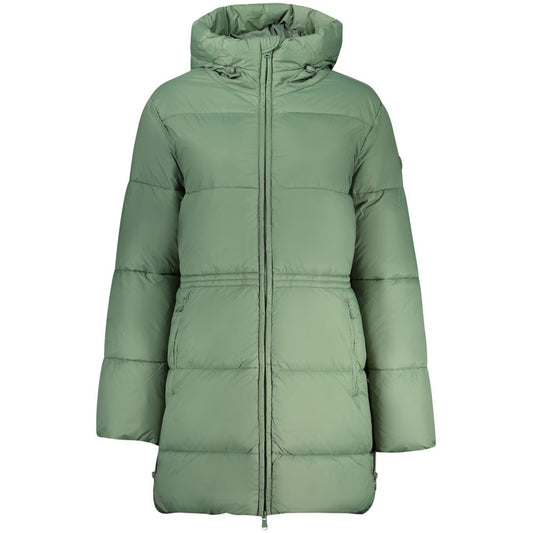 North Sails Green Polyester Long Pattern Padded Jacket