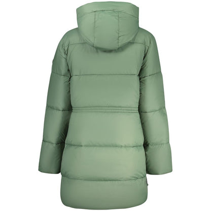 North Sails Green Polyester Long Pattern Padded Jacket