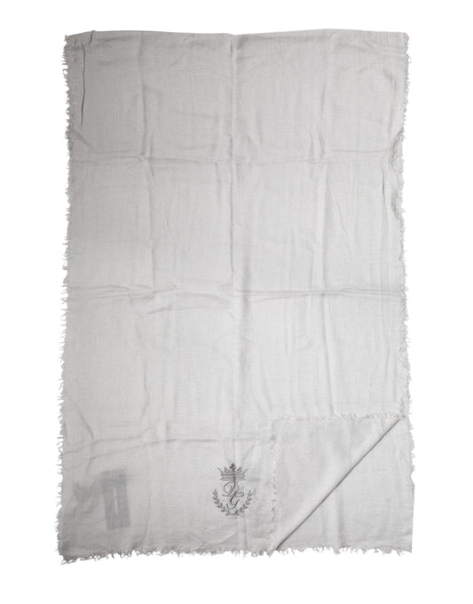 Dolce & Gabbana Gray Cashmere Knit Neck Wrap Shawl Scarf