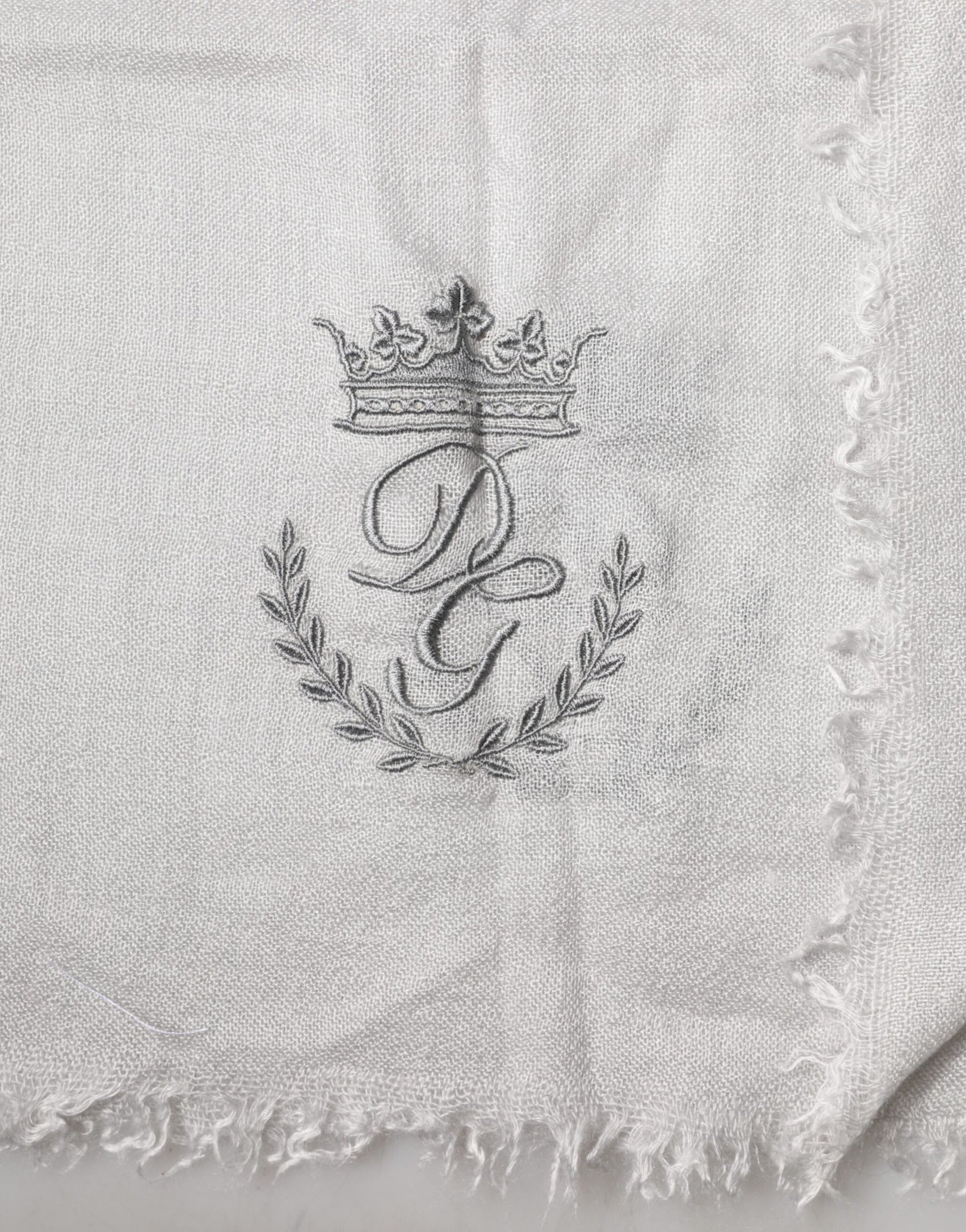 Dolce & Gabbana Gray Cashmere Knit Neck Wrap Shawl Scarf