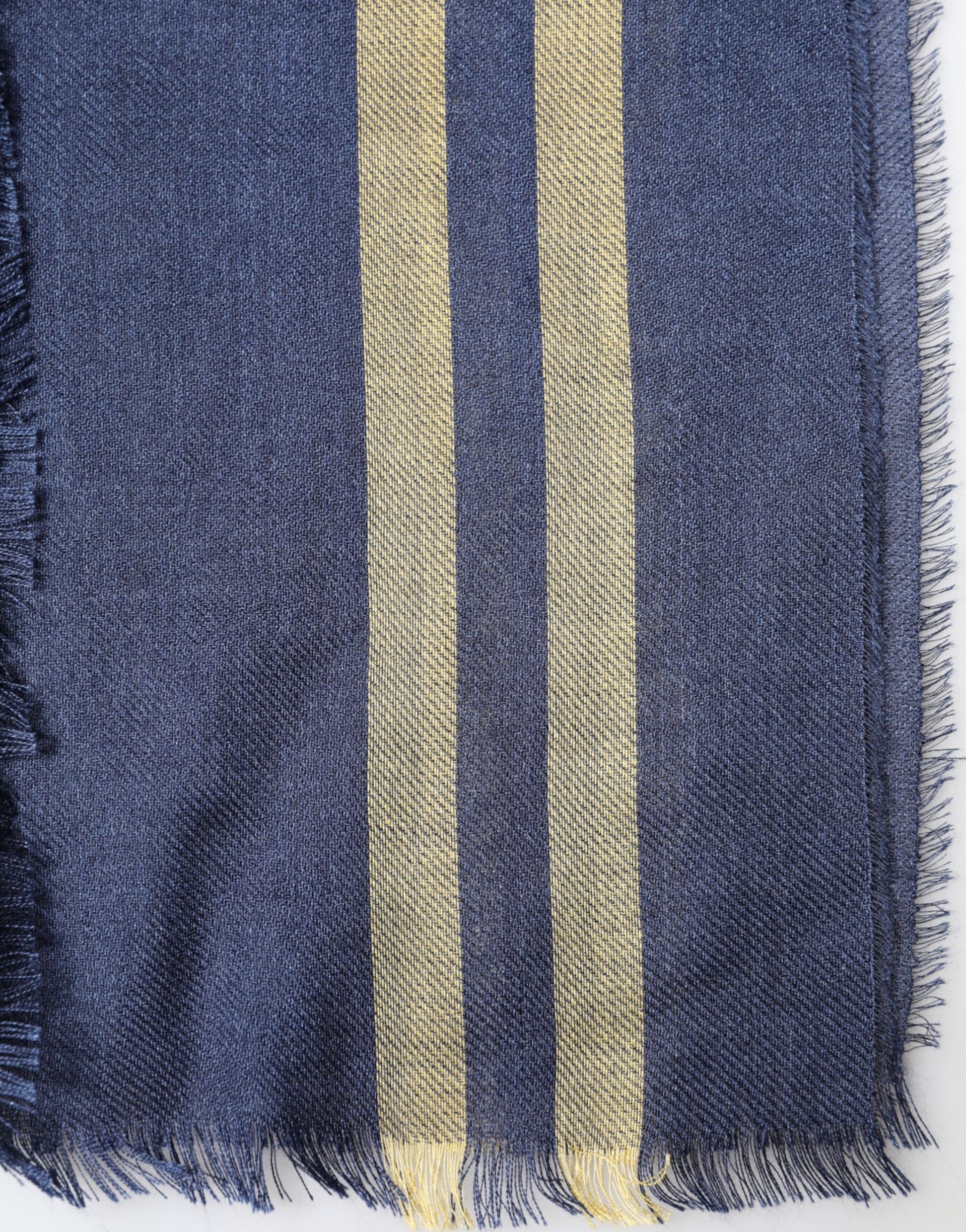 Dolce & Gabbana Blue Cashmere Neck Wrap Shawl with Fringes