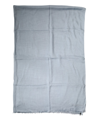 Dolce & Gabbana Light Blue Cashmere Knitted Shawl Scarf