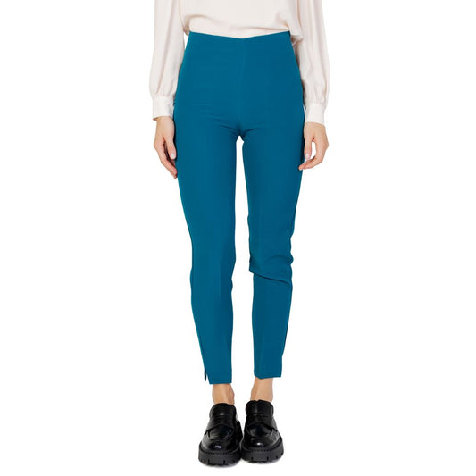 Hanny Deep Black Polyester Pants - Elegance Meets Comfort