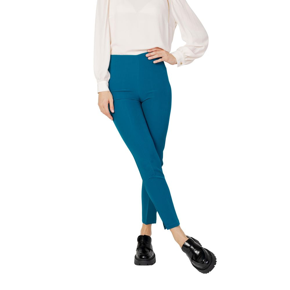 Hanny Deep Black Polyester Pants - Elegance Meets Comfort
