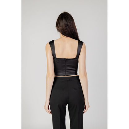 Silence Black Polyester Top