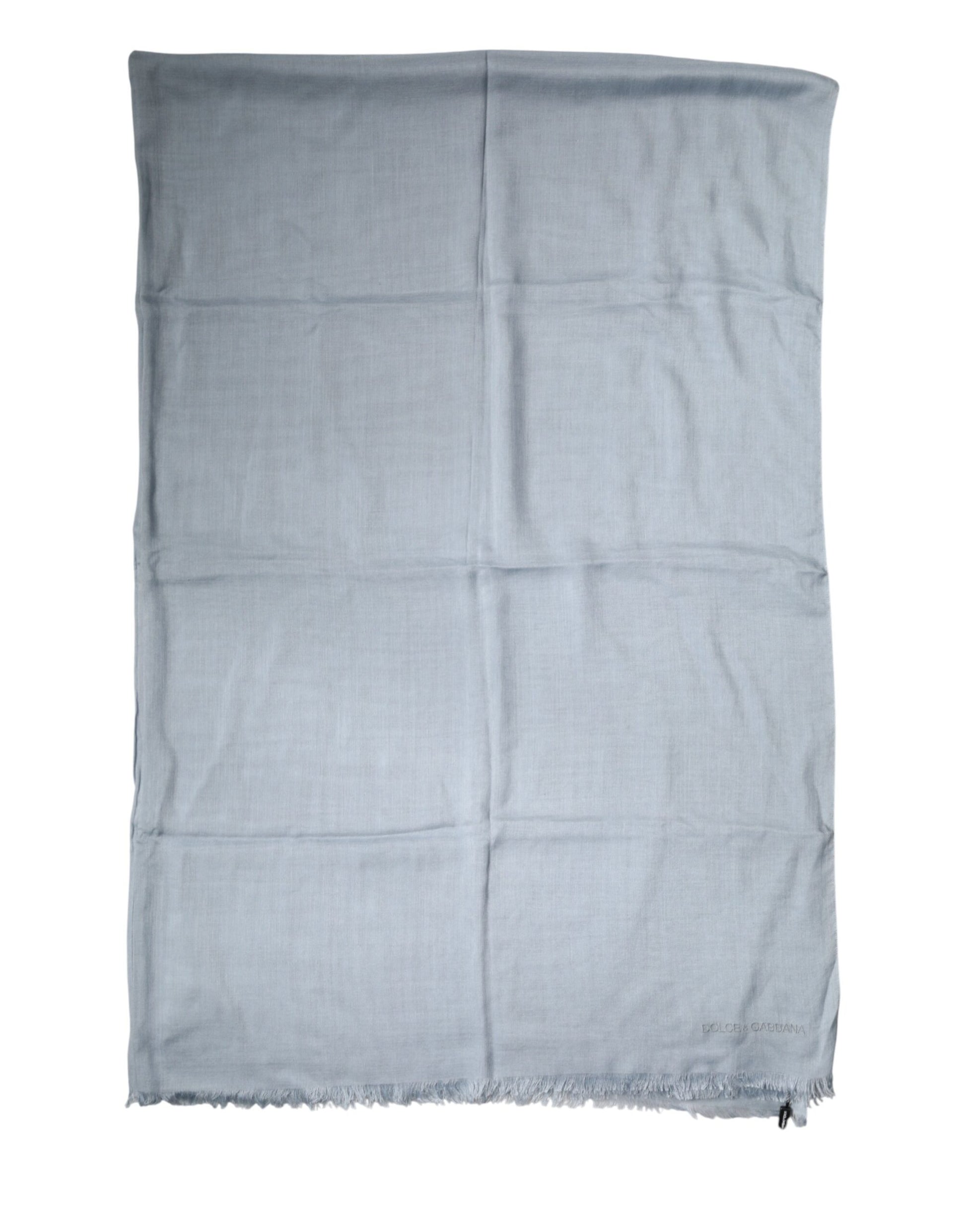 Dolce & Gabbana Light Blue Cashmere Knitted Shawl