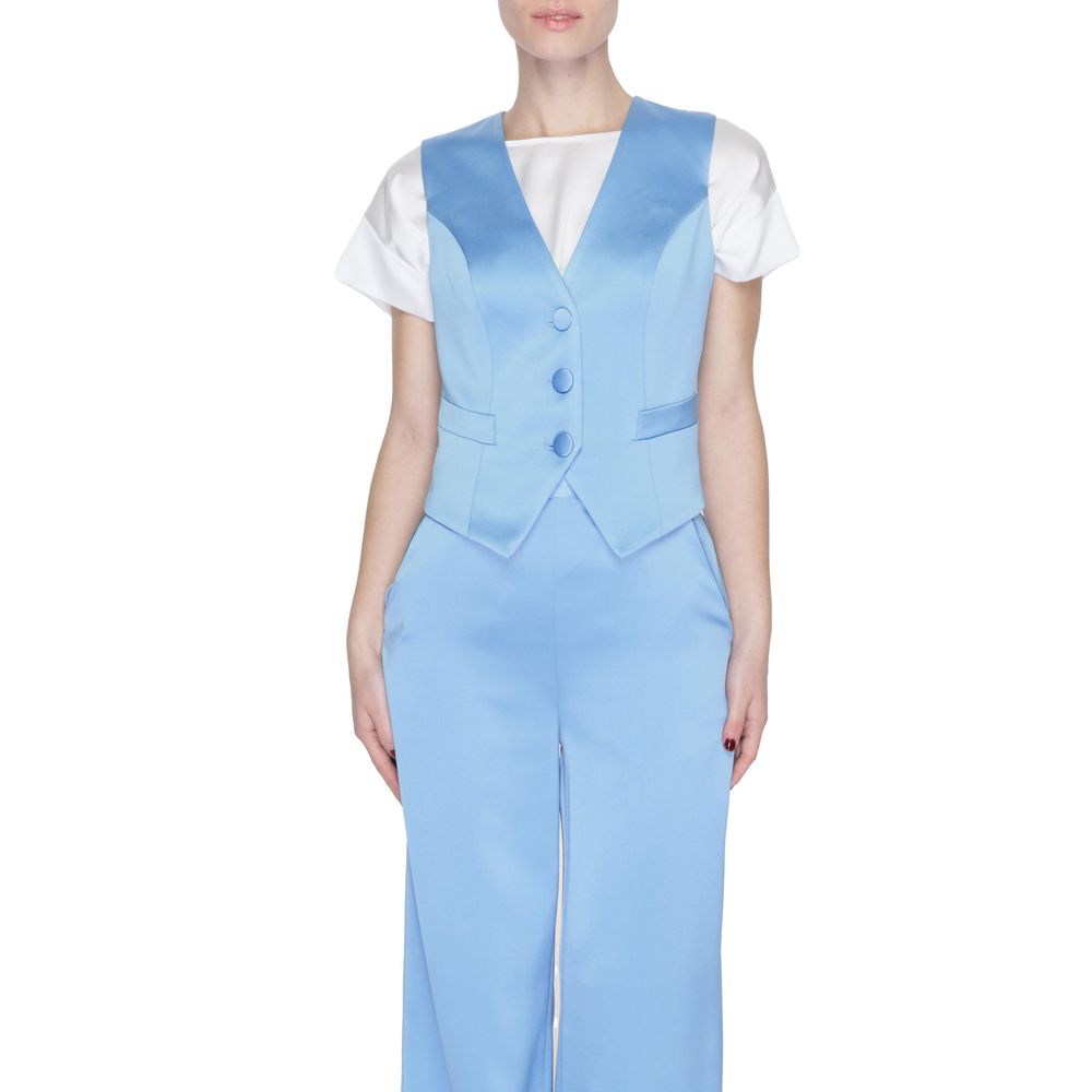 Silence Blue Polyester Waistcoat - VIVA G1518N