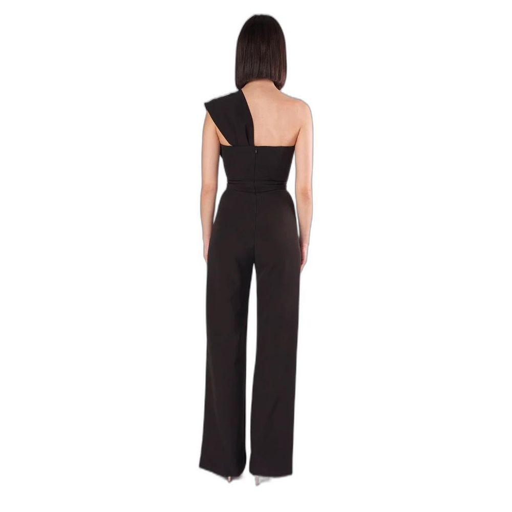 Silence Black One Shoulder Sleeveless Jumpsuit