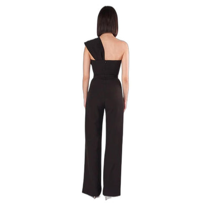 Silence Black One Shoulder Sleeveless Jumpsuit