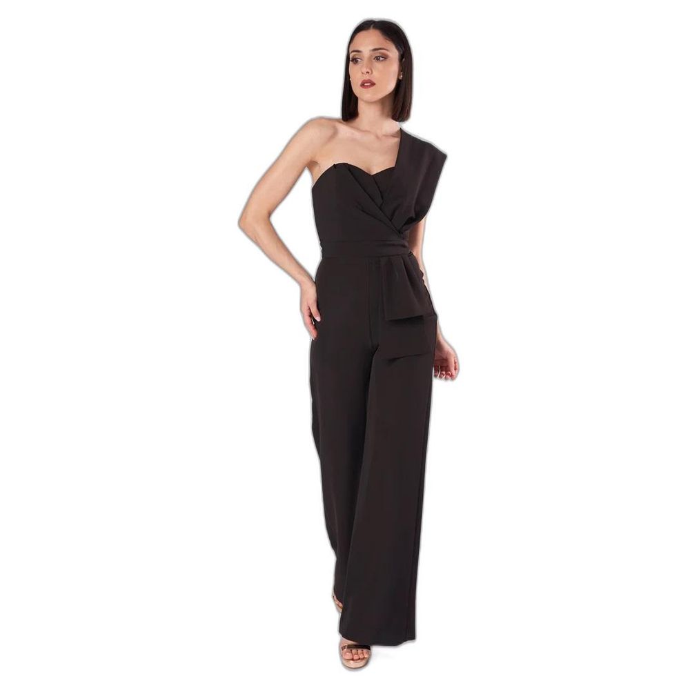 Silence Black One Shoulder Sleeveless Jumpsuit