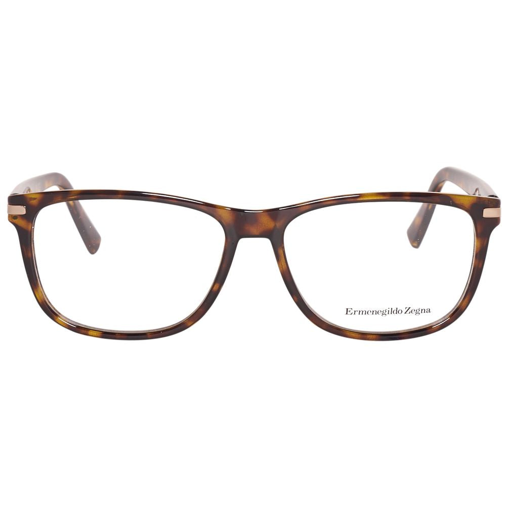 Ermenegildo Zegna Men's Optical Glasses – Brown Rectangle Frame