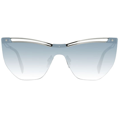 Just Cavalli Women’s Sunglasses – Silver Half-Rim Frame, Turquoise Gradient Lenses
