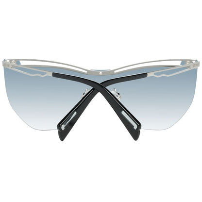 Just Cavalli Women’s Sunglasses – Silver Half-Rim Frame, Turquoise Gradient Lenses