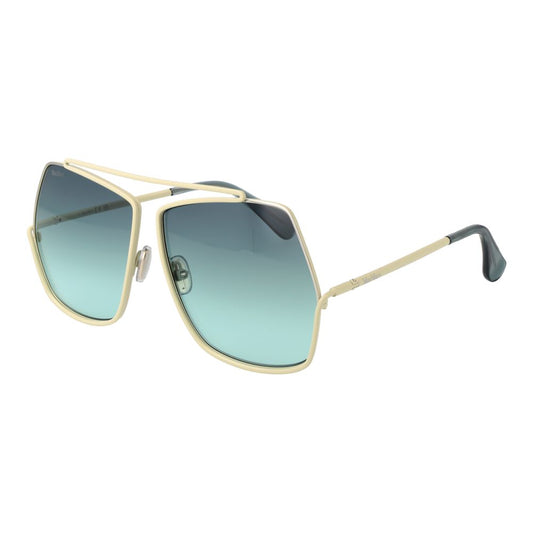 Max Mara Women’s Sunglasses – Turquoise Metal Frame, Blue Gradient Lenses
