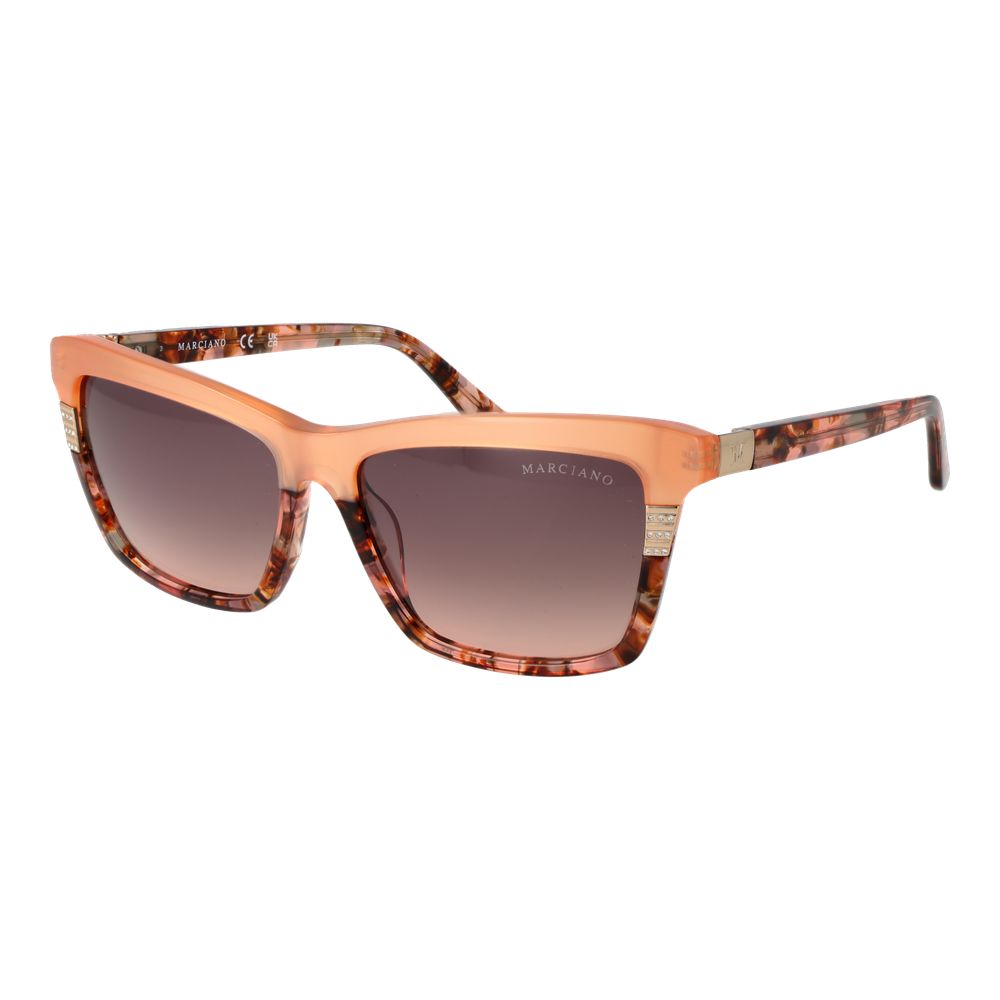 Marciano by Guess Women’s Sunglasses – Orange Full-Rim Frame, Brown Gradient Lenses