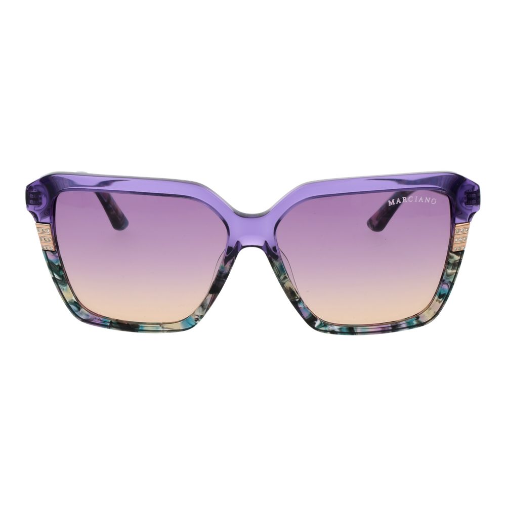 Marciano by Guess Women’s Sunglasses – Purple Square Frame, Gradient Lenses