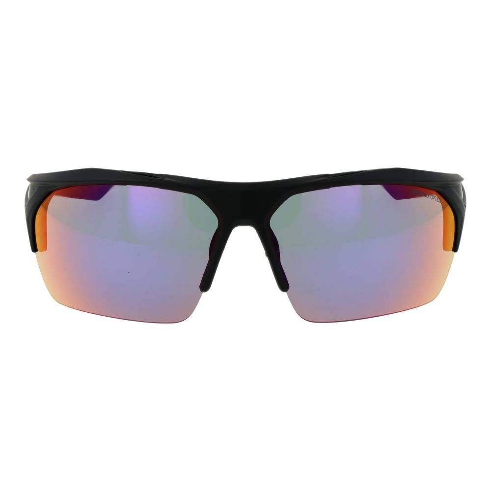 Nike Men's Sunglasses – Black Half-Rim Frame, Turquoise Mirrored Lenses