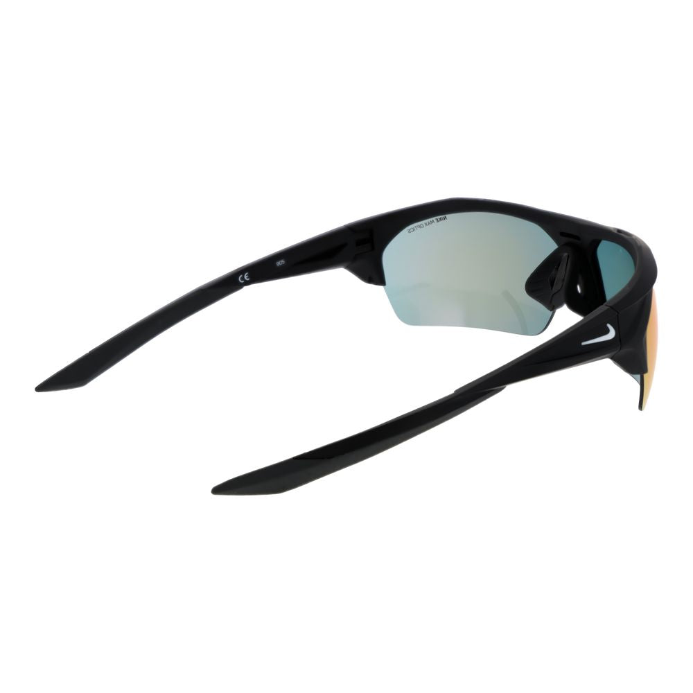 Nike Men's Sunglasses – Black Half-Rim Frame, Turquoise Mirrored Lenses