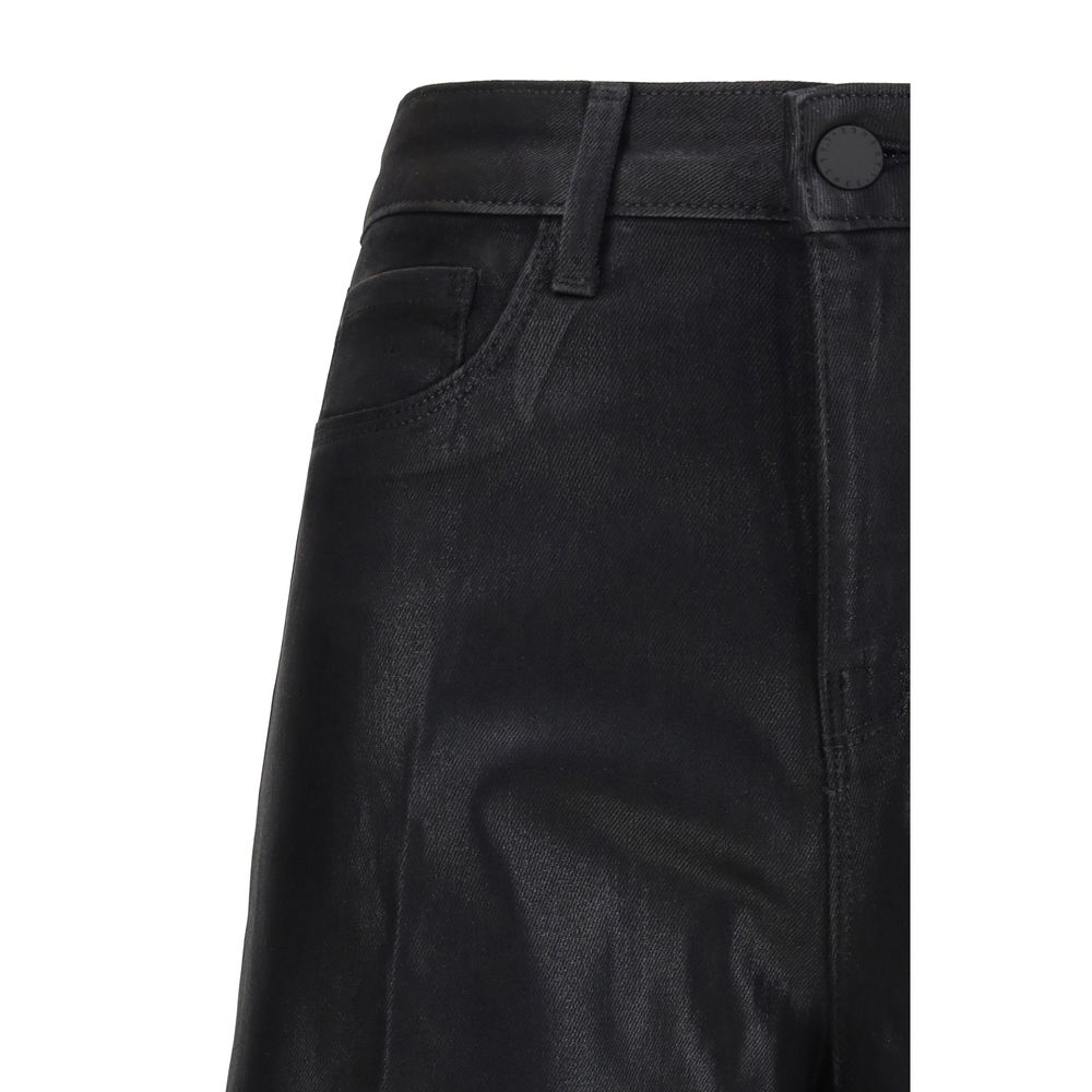 L'Agence Clayton Coated Wide Leg Jeans