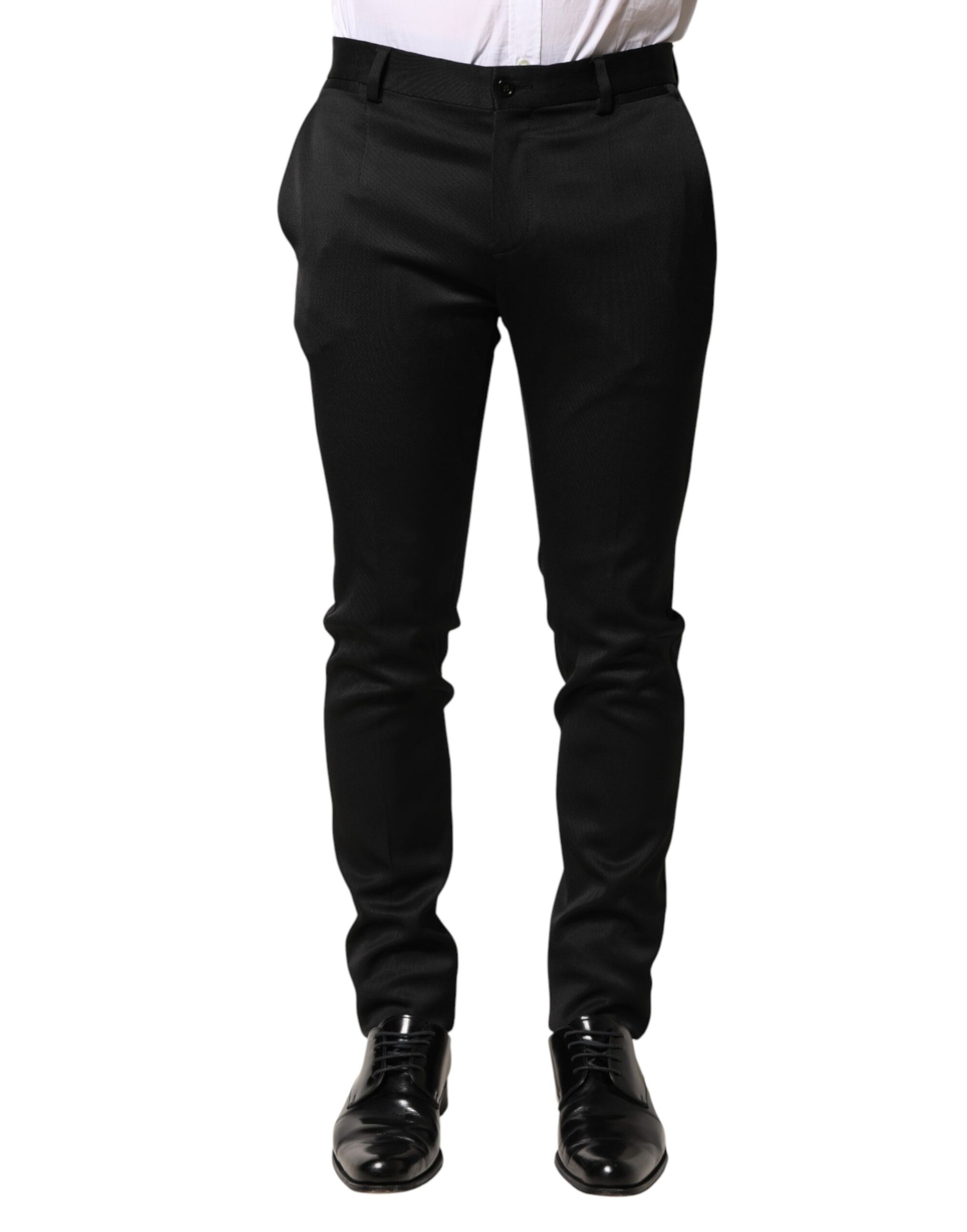 Dolce & Gabbana Black Viscose Dress Formal Men Trousers