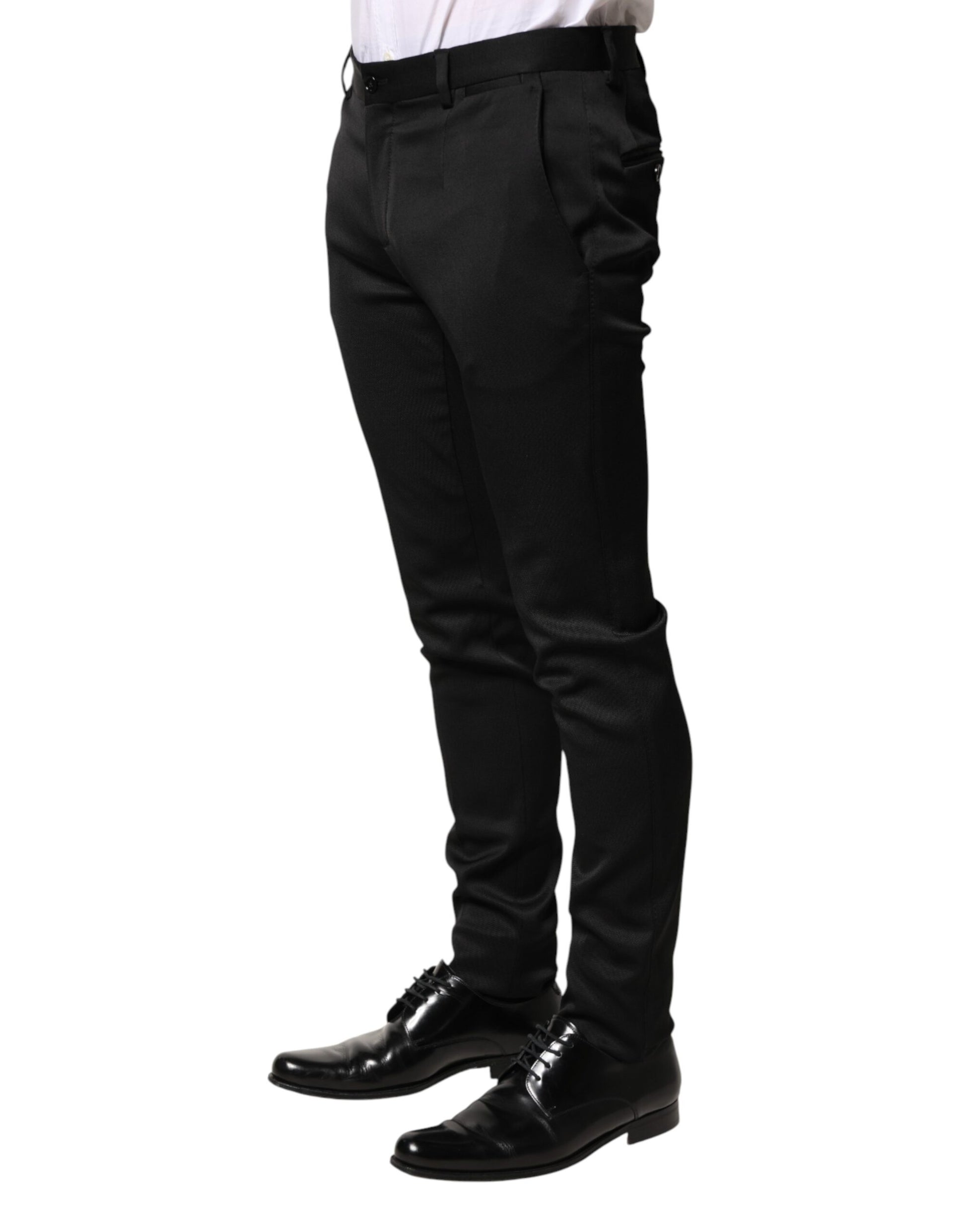 Dolce & Gabbana Black Viscose Dress Formal Men Trousers