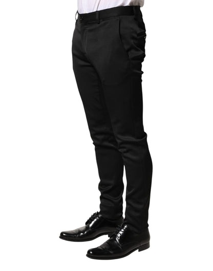 Dolce & Gabbana Black Viscose Dress Formal Men Trousers