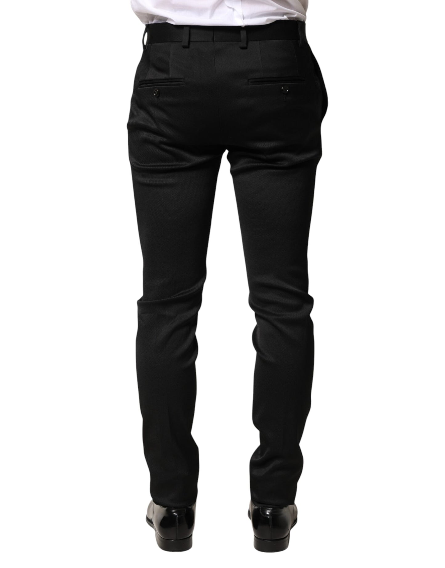 Dolce & Gabbana Black Viscose Dress Formal Men Trousers