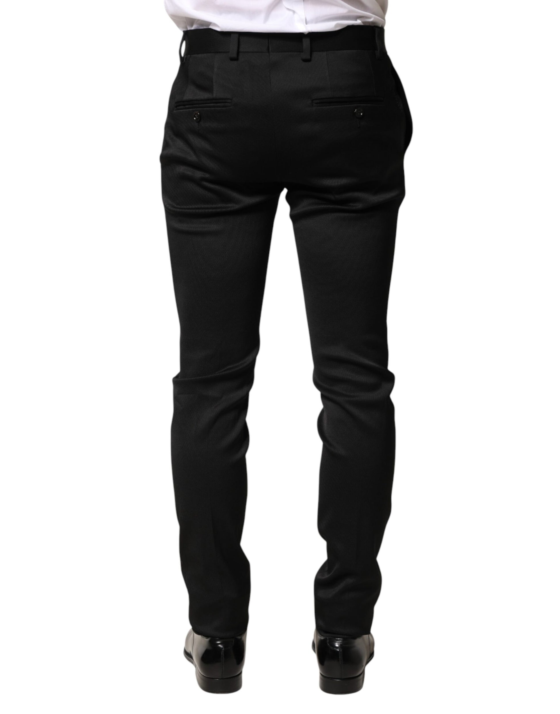 Dolce & Gabbana Black Viscose Dress Formal Men Trousers