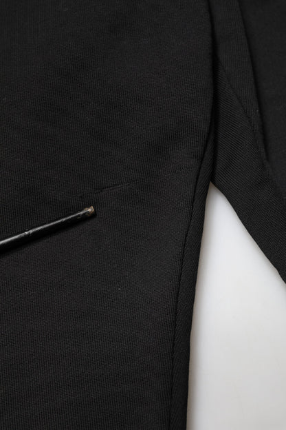 Dolce & Gabbana Black Cotton Mid Waist Jogger Trousers Pants