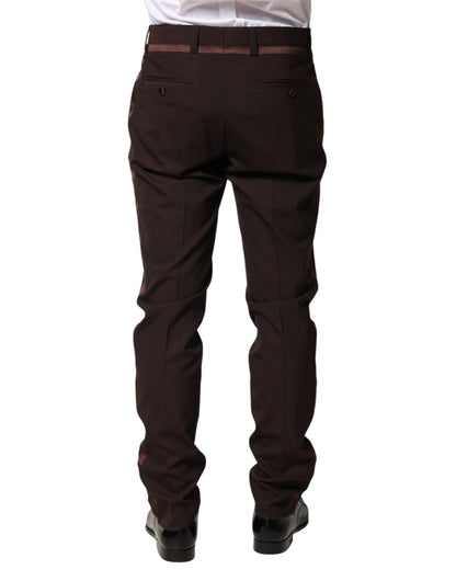 Dolce & Gabbana Brown Polyester Men Dress Trousers