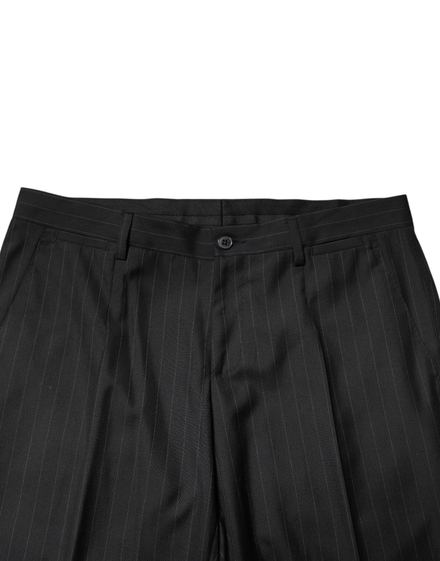Dolce & Gabbana Black Stripes Wool Men Dress Trousers