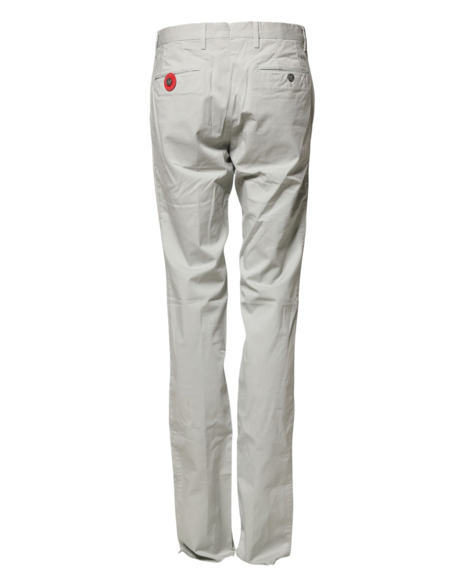 PT01 Light Gray Mid Waist Men Straight Chino Trouser Pants