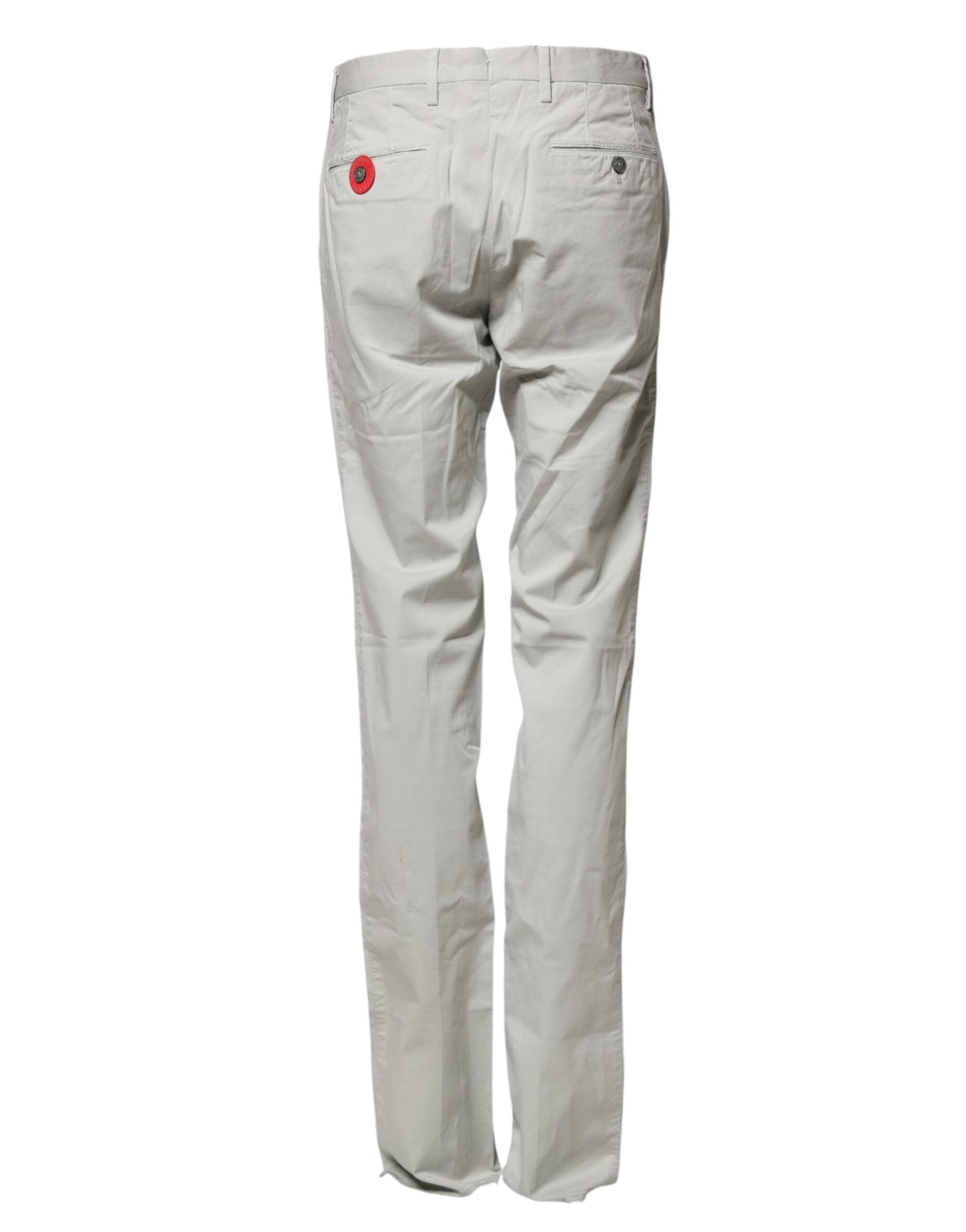 PT01 Light Gray Mid Waist Men Straight Chino Trouser Pants