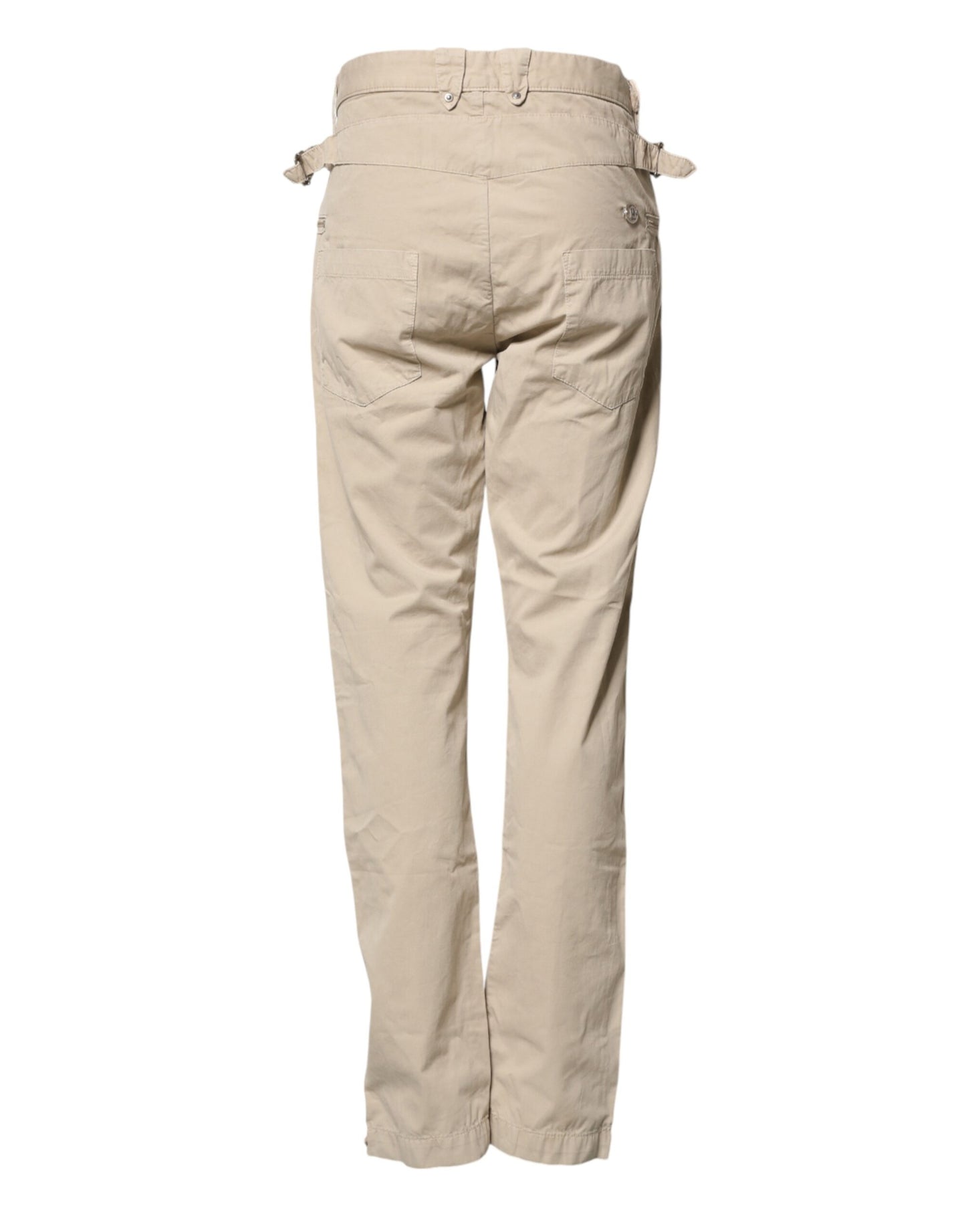 Daniele Alessandrini Beige Cotton Mid Waist Straight Men Denim Jeans