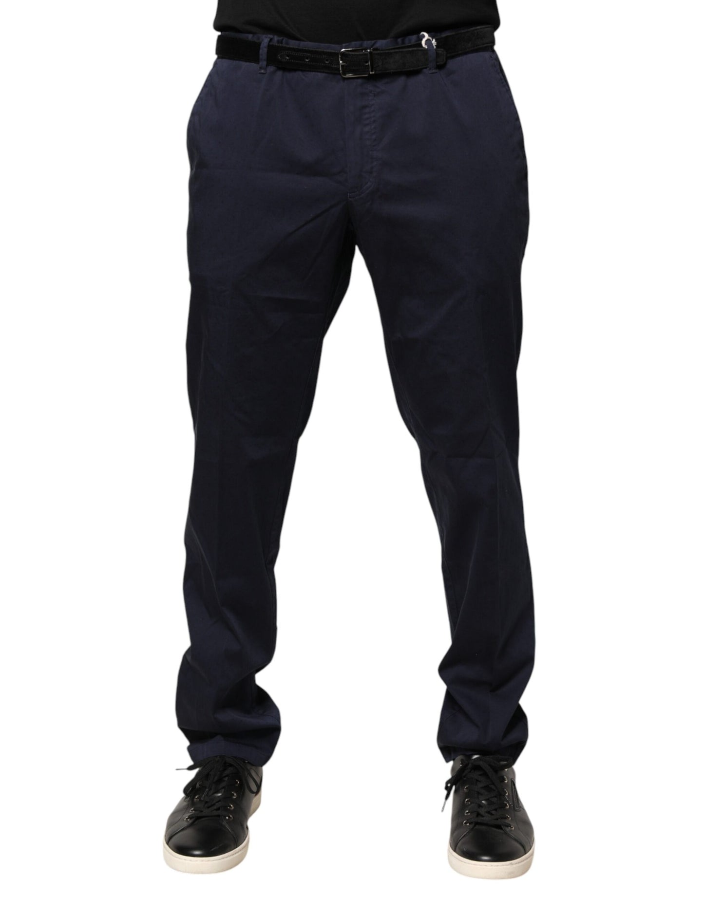 Domenico Tagliente Navy Blue Skinny Chino Mid Waist Men's Pants